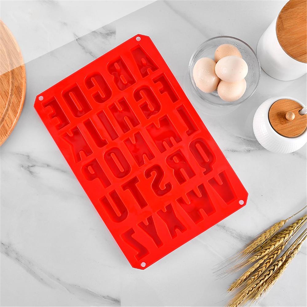 1 Pcs Silicone Grand Alphabet Glaçons Chocolat Lettre Moule Pochoir Gâteau Gelée Cupcake Moule de Cuisson Plateau à Glaçons Moule à Biscuits 26 Grandes Lettres Moule en Silicone Moule Alphabet Moule Chocolat Moule à Biscuits Bac à Glaçons