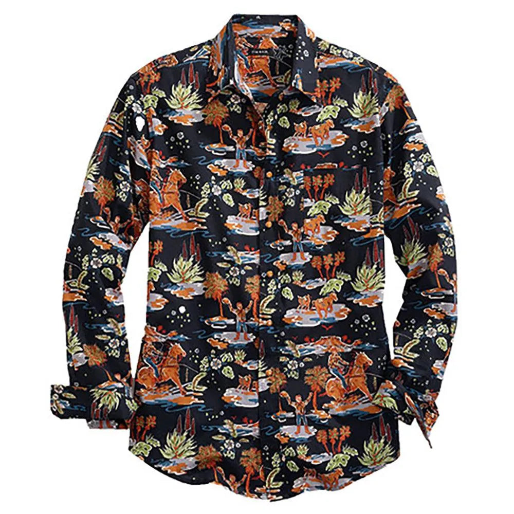 Chemise western à manches longues Hawaïenne Rodéo Tin Haul pour homme