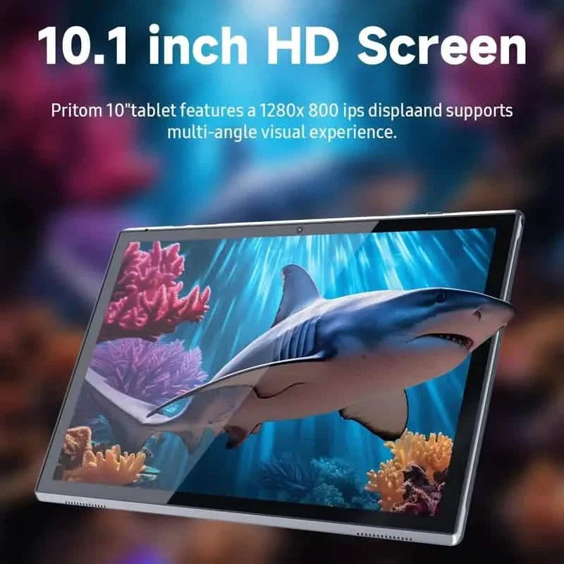 Tablette Android 12 de 10 pouces avec 32 Go + 4 Go de RAM et caméras avant et arrière