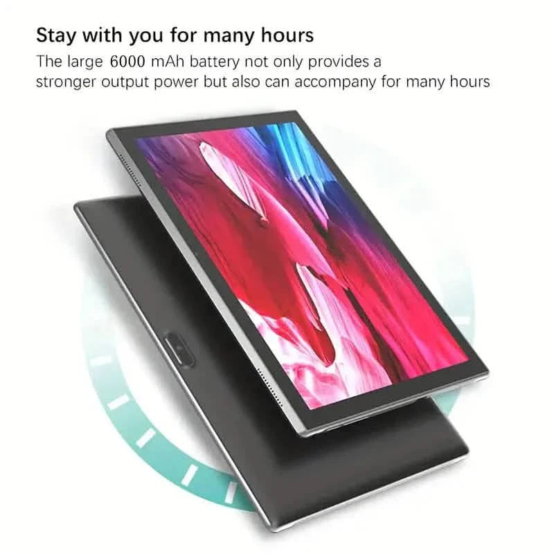 Tablette Android 12 de 10 pouces avec 32 Go + 4 Go de RAM et caméras avant et arrière