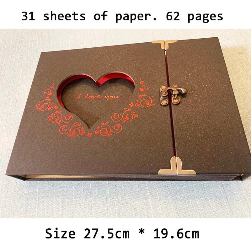 Album de 10 pouces à faire soi-même, cadeau d'anniversaire de mariage, album photo, papier scrapbooking, albums photo autocollants, cadeau d'anniversaire, albums de scrapbooking familial, cadeau d'anniversaire de famille pour couple
