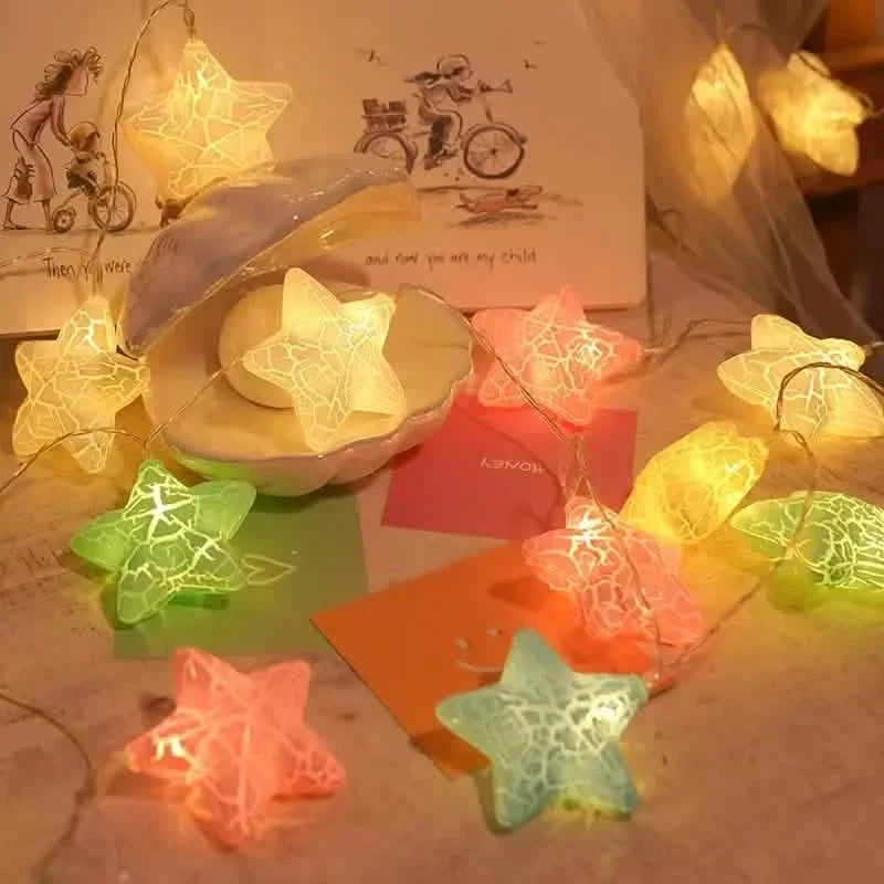 Guirlande lumineuse 10 étoiles craquelées