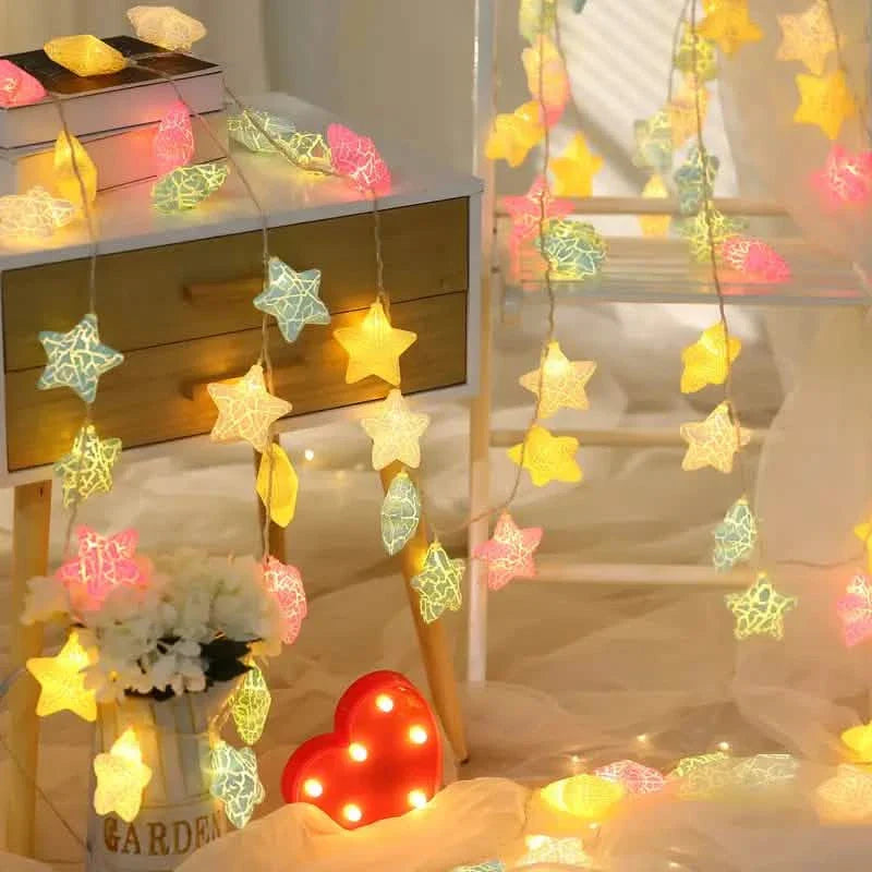 Guirlande lumineuse 10 étoiles craquelées