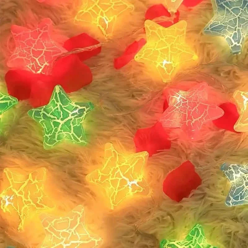 Guirlande lumineuse 10 étoiles craquelées
