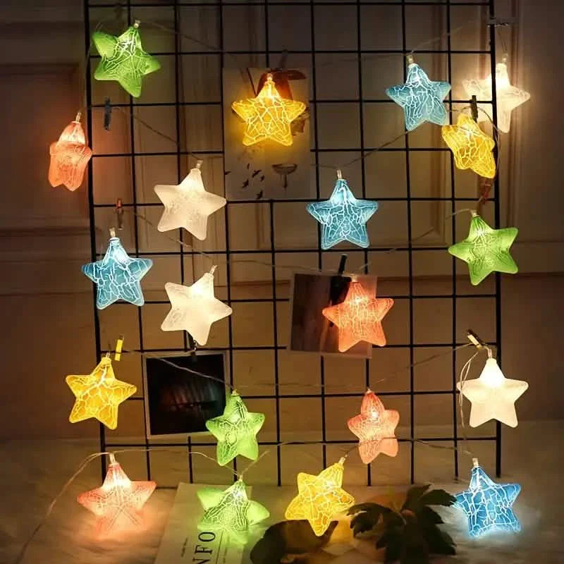 Guirlande lumineuse 10 étoiles craquelées