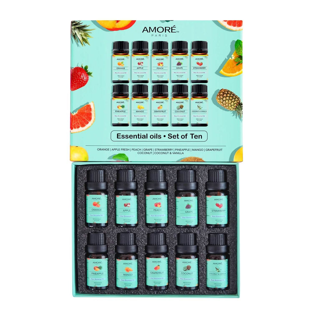 Lot de 10: Ensemble d'huiles essentielles fruitées de première qualité pour la fabrication de bougies et de savons