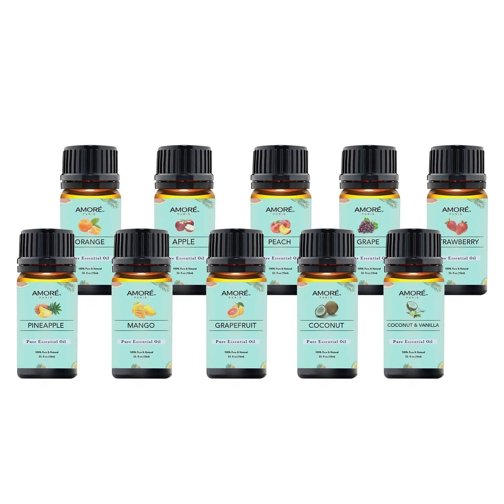 Lot de 10: Ensemble d'huiles essentielles fruitées de première qualité pour la fabrication de bougies et de savons