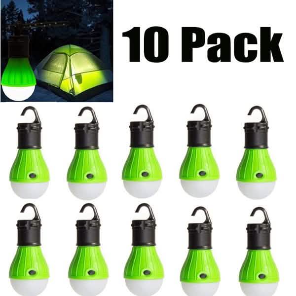 Lot de 10 : Mini lanterne portable de tente