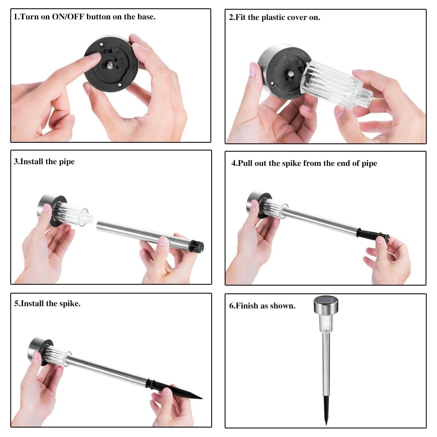 Lot de 10 : Lumière solaire de paysage extérieur pour pelouse