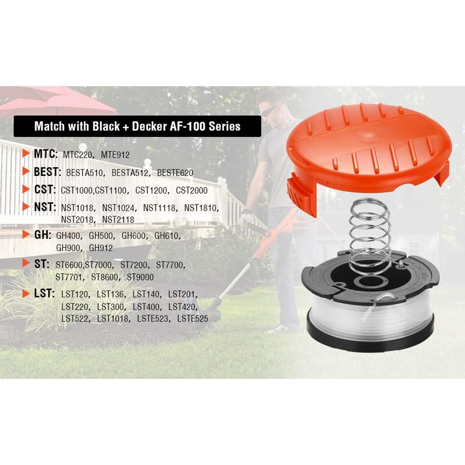 Lot de 10: Bobine de rechange pour coupe-bordure AGPtEK