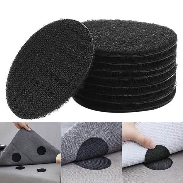 10 paires : Ruban adhésif anti-relevage pour tapis, agrippe-tapis Velcro