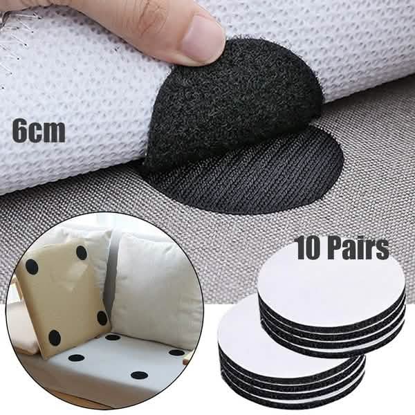 10 paires : Ruban adhésif anti-relevage pour tapis, agrippe-tapis Velcro