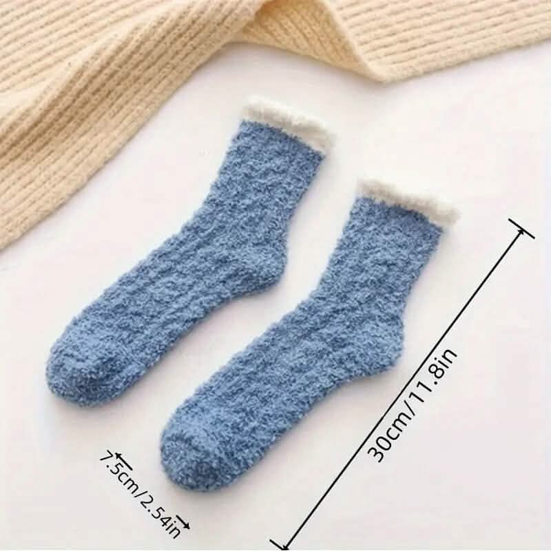10 paires : chaussettes montantes en polaire corail