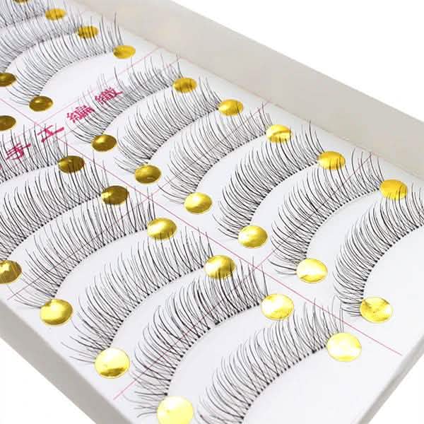 10 paires : Faux Cils Maquillage Main Mode Naturel Longs Cils