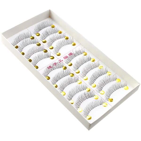 10 paires : Faux Cils Maquillage Main Mode Naturel Longs Cils