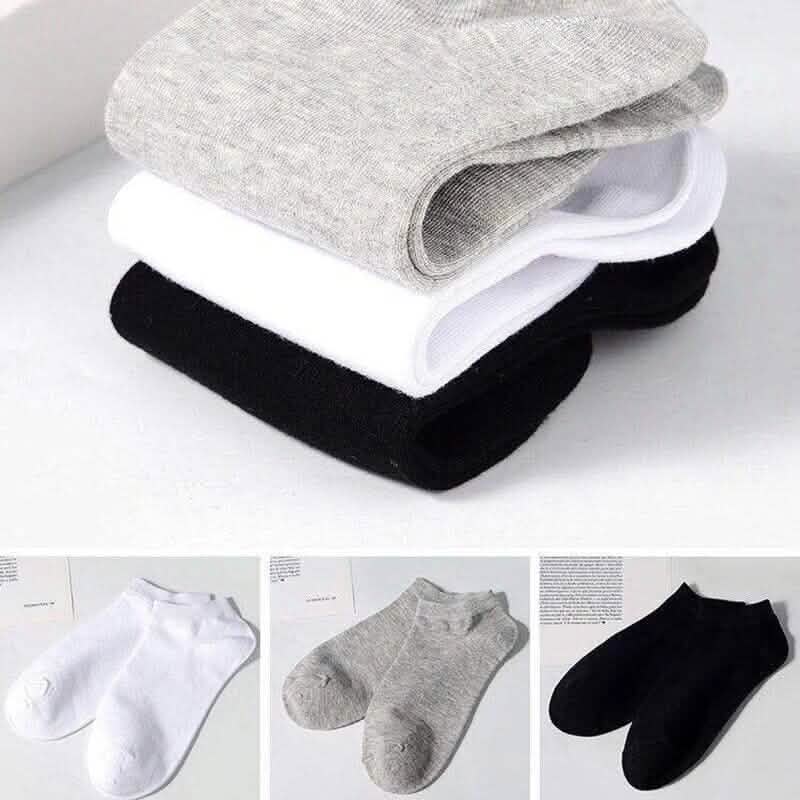 10 paires : Chaussettes courtes unies pour femme