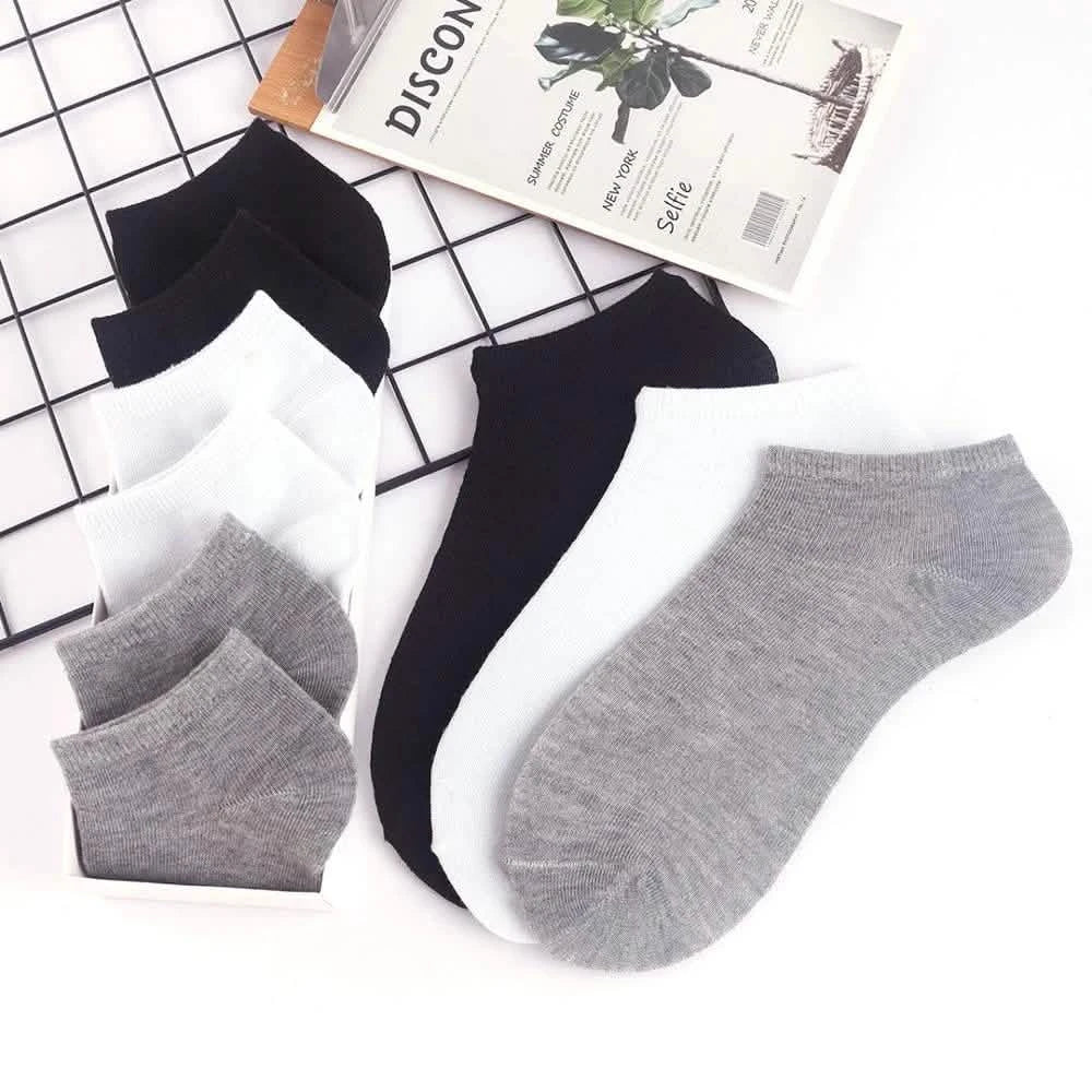 10 paires : Chaussettes courtes unies pour femme