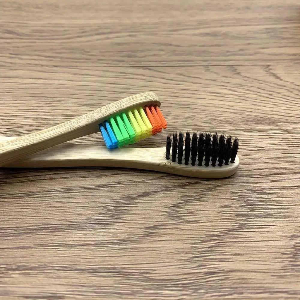 10 Brosses à Dents Naturelles Colorées Écologiques Douces en Bambou Brosse à Dents en Bambou Soins Dentaires Bucco-Dentaires Brosses à Dents en Bois