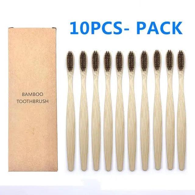 10 Brosses à Dents Naturelles Colorées Écologiques Douces en Bambou Brosse à Dents en Bambou Soins Dentaires Bucco-Dentaires Brosses à Dents en Bois