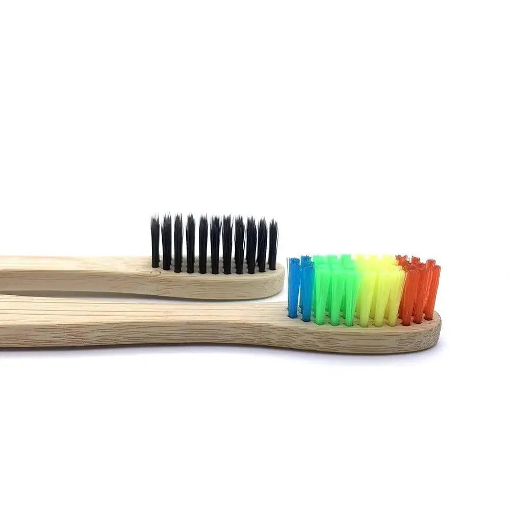 10 Brosses à Dents Naturelles Colorées Écologiques Douces en Bambou Brosse à Dents en Bambou Soins Dentaires Bucco-Dentaires Brosses à Dents en Bois
