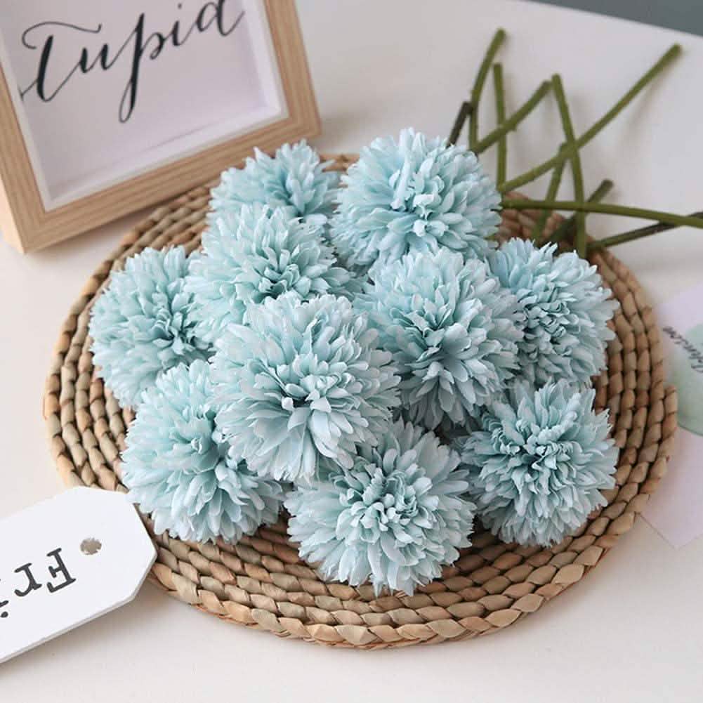 Lot de 10 : Bouquet de fleurs artificielles Boules de chrysanthèmes