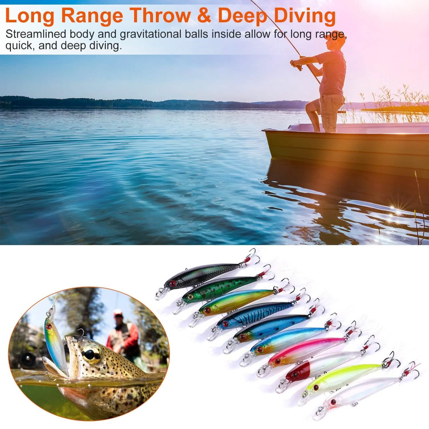 Kit de leurres de pêche - 10 pièces