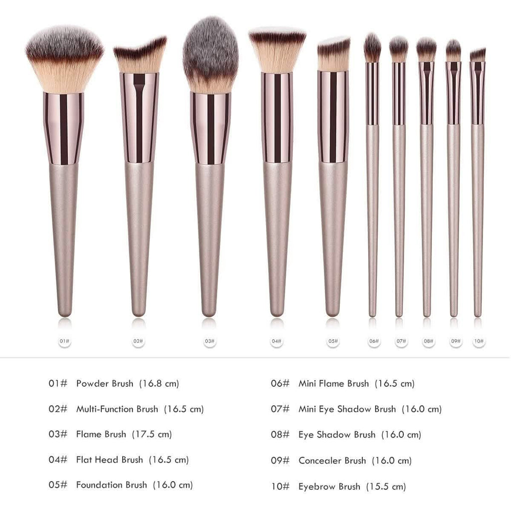 Ensemble de 10 Pinceaux Maquillage Lumineux