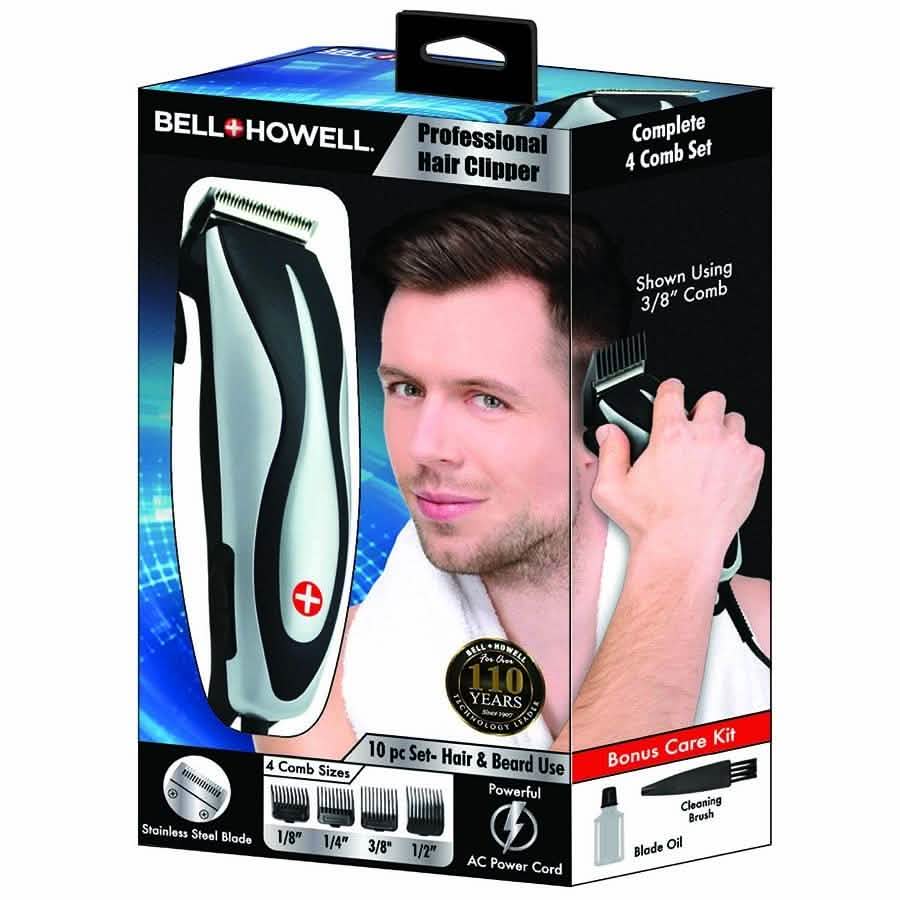 Ensemble de 10 pièces : Tondeuse à cheveux professionnelle Bell Howell