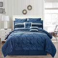 Parure de lit 10 pièces : Housse de couette surdimensionnée Kensie, qualité hôtelière, plissée