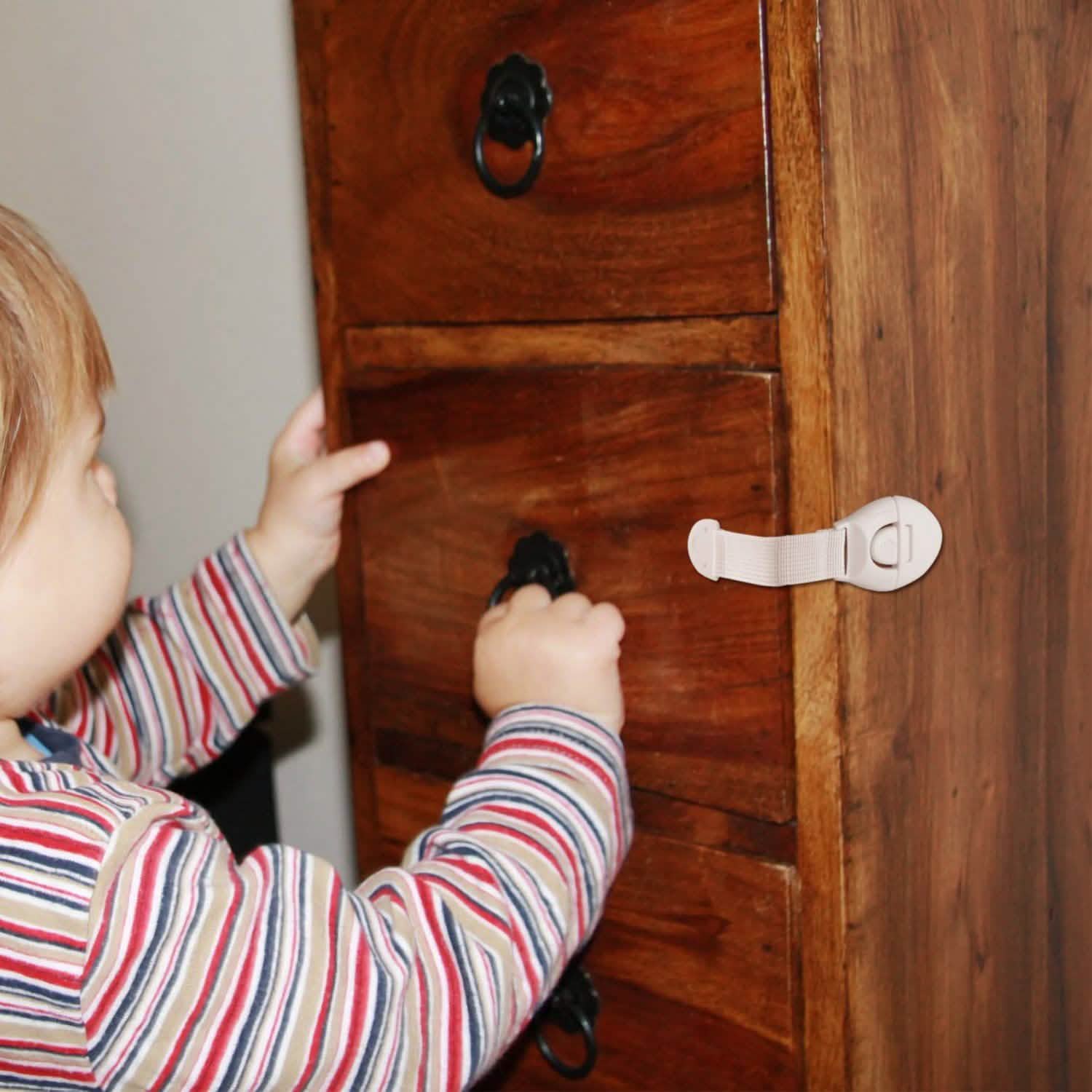 10 pièces : Loquets de sécurité pour enfants avec 5 protège-coins de meubles
