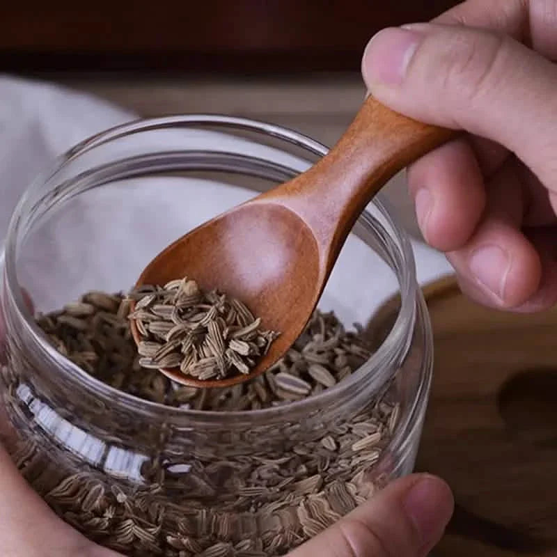 10 pièces : mini-cuillères en bois
