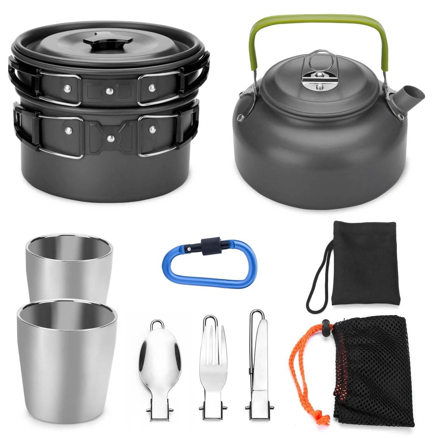 10 pièces : Kit de popotes de camping ODOLAND