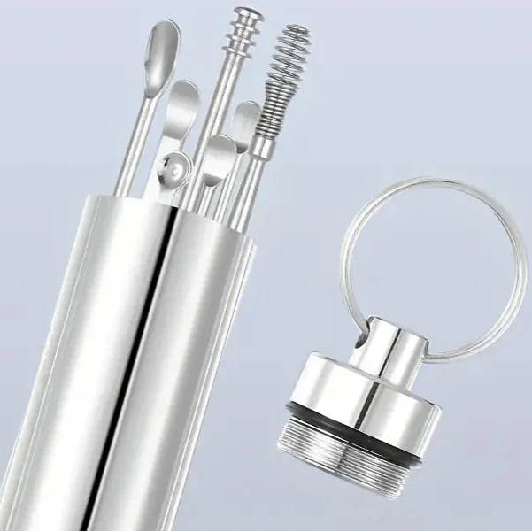 10 pièces : Kit de nettoyage d'oreille en acier inoxydable