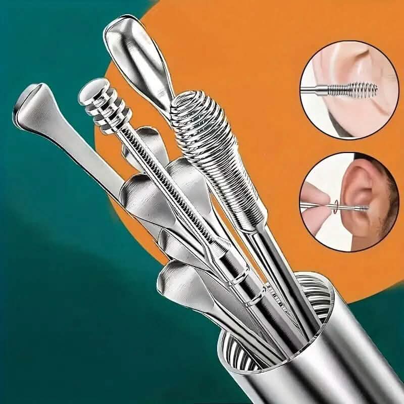 10 pièces : Kit de nettoyage d'oreille en acier inoxydable