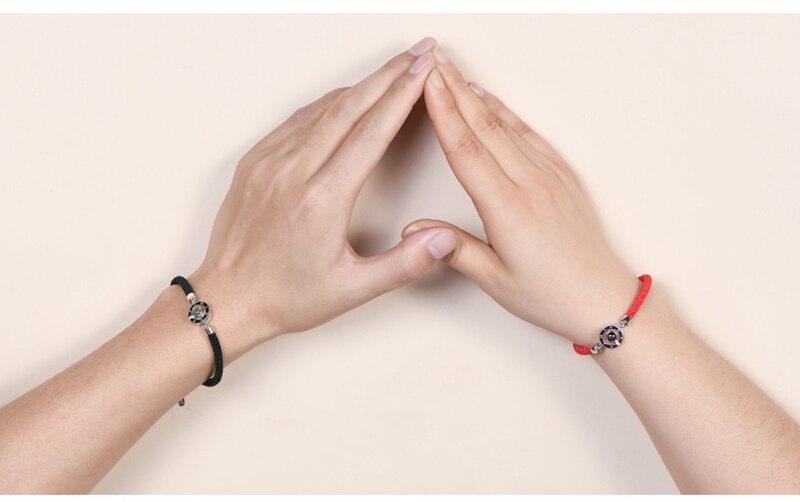 100 Langues Je t'aime Couple Bracelets Bracelet de corde tressée Bracelet jonc Bracelets de couple Langues pour petit ami et petite amie Bracelets d'amour assortis pour couples Cadeaux Je t'aime pour lui et elle