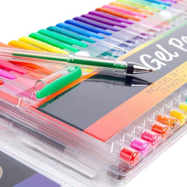 Lot de 100 : Ensemble de stylos gel colorés