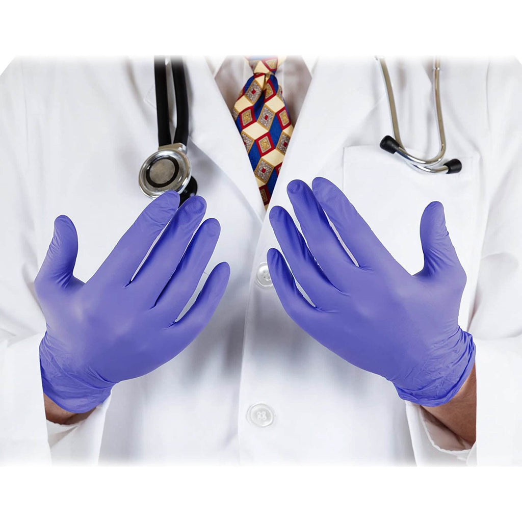 Lot de 100 gants en nitrile violets sans poudre – Taille M
