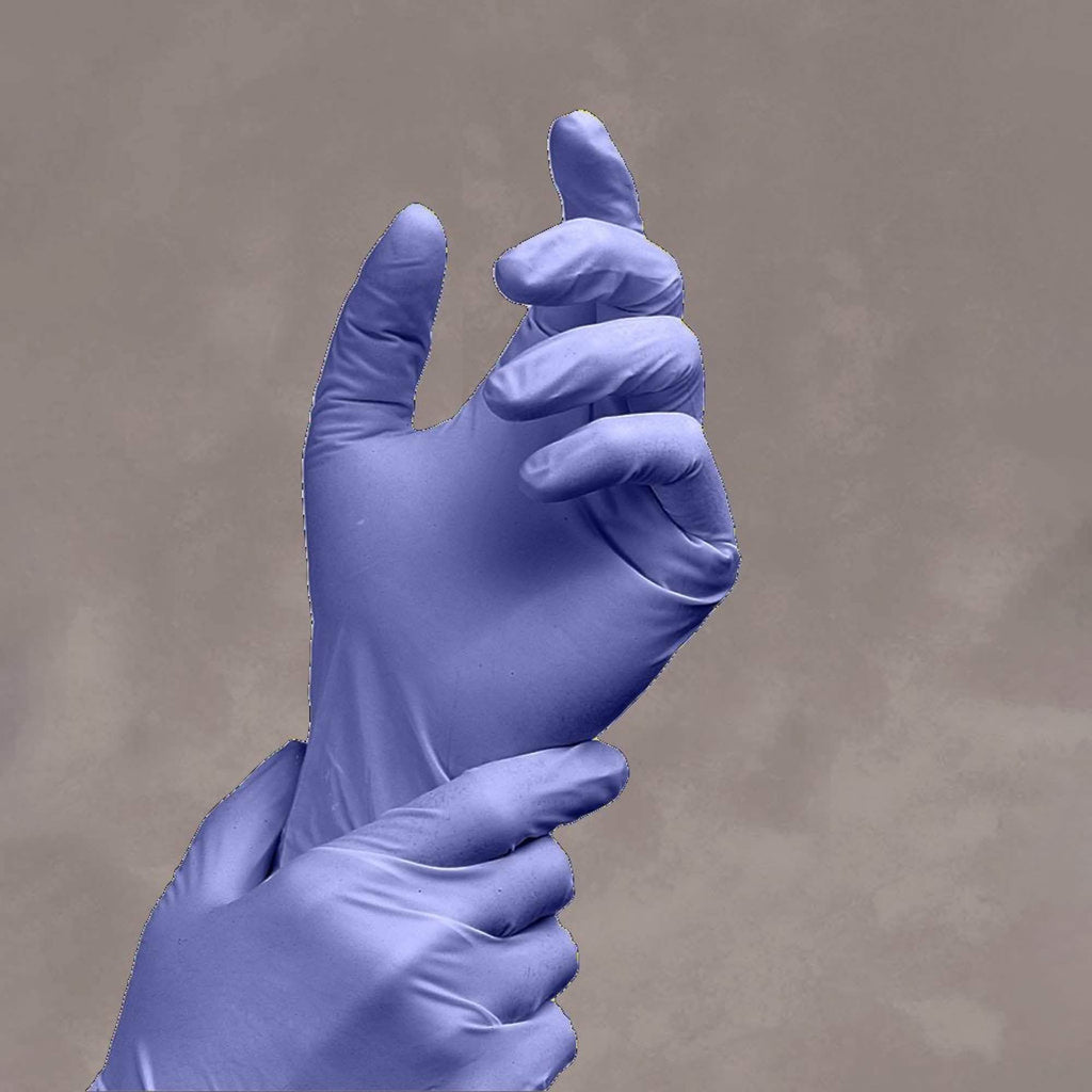 Lot de 100 gants en nitrile violets sans poudre – Taille M