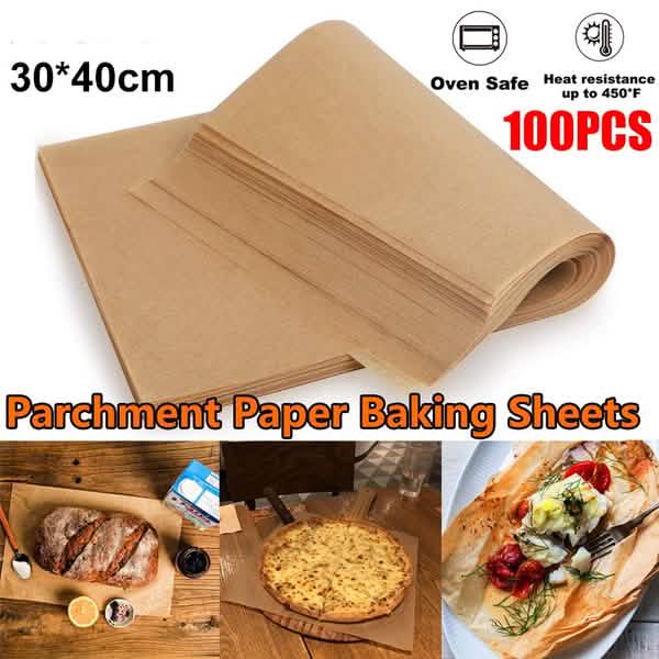 Lot de 100 feuilles : Tapis jetables en papier sulfurisé pour la cuisson