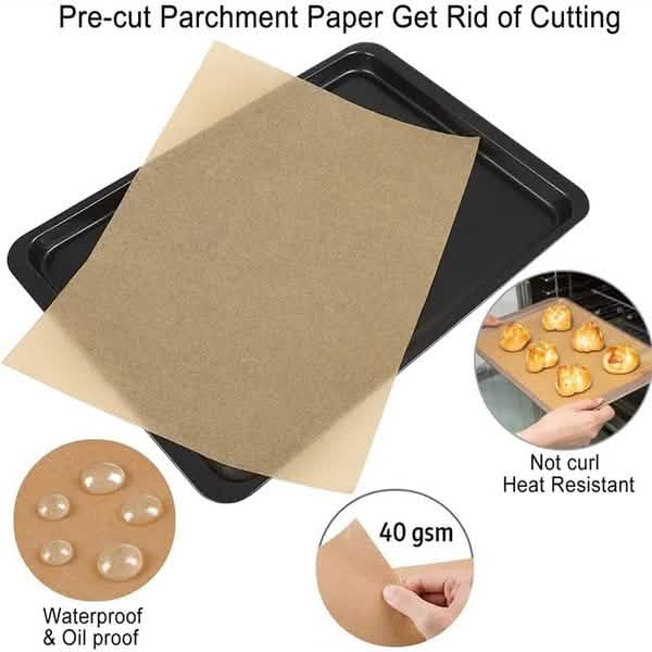 Lot de 100 feuilles : Tapis jetables en papier sulfurisé pour la cuisson