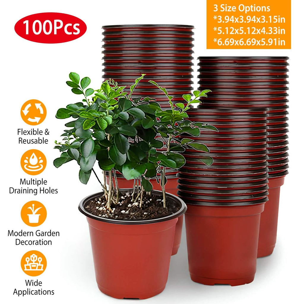 Lot de 100: Pots de pépinière en plastique