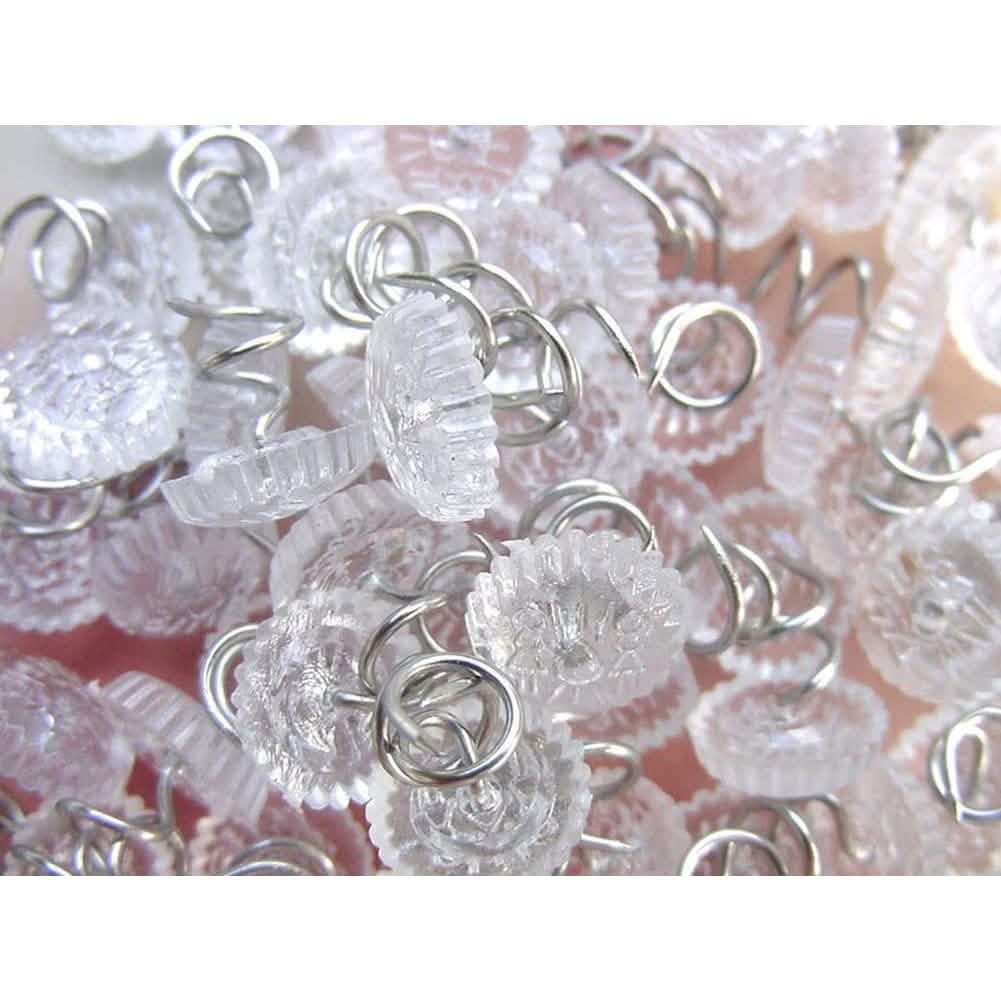 Lot de 100 aiguilles torsadées à tête transparente