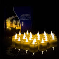 Lot de 100 bougies LED chauffe-plat sans flamme scintillantes couleur ambre