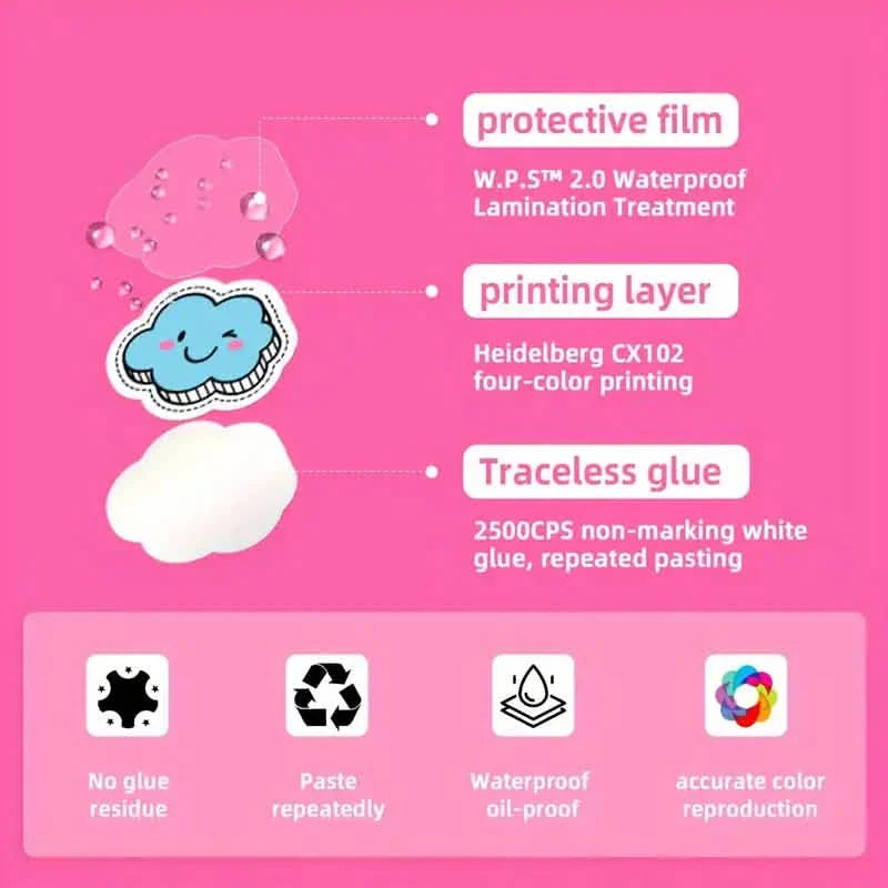 Lot de 100 autocollants VSCO – Mignon motifs de dessins animés, décalcomanies en vinyle étanches pour ordinateurs portables, gourdes et bagages