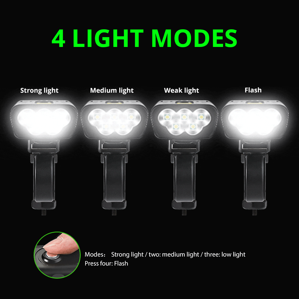 Lampe de vélo 10000mAh rechargeable par USB 5000 Lumens Phare de vélo LED super lumineux avant et arrière Ensemble de feux pour la conduite de nuit Feux de vélo avant et arrière rechargeables avec 3 modes