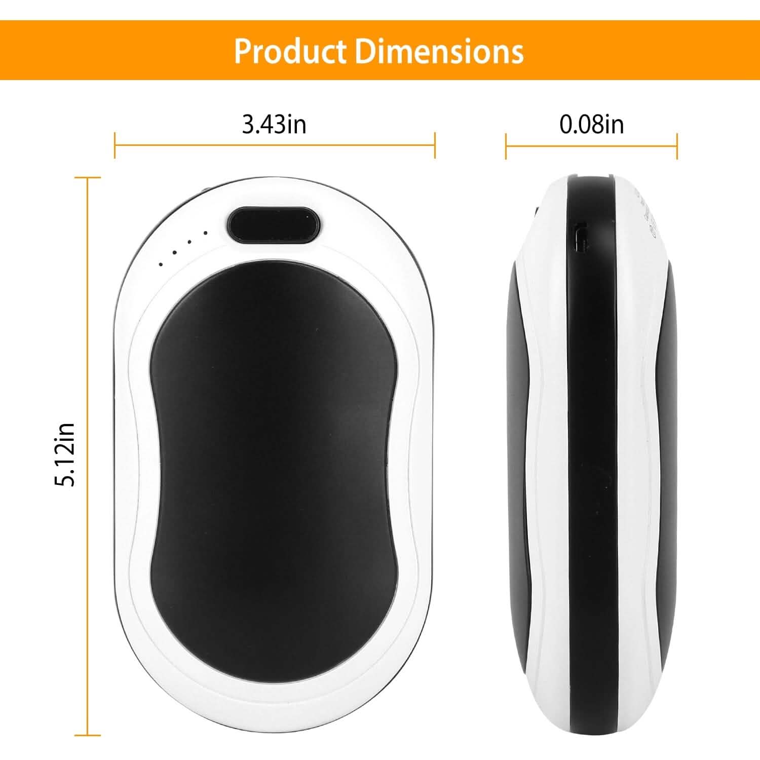 Batterie externe 10000 mAh Chauffe-mains rechargeable Chauffage double face