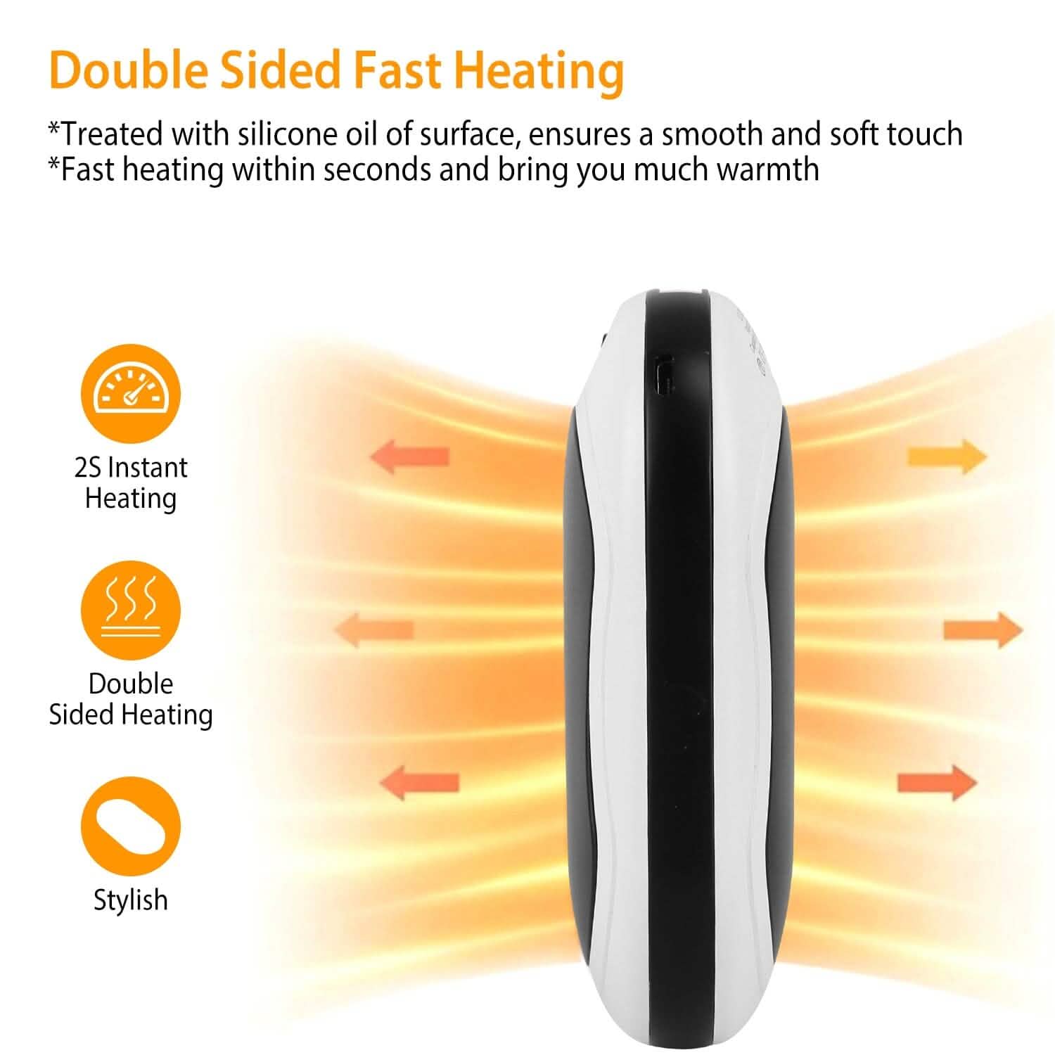Batterie externe 10000 mAh Chauffe-mains rechargeable Chauffage double face