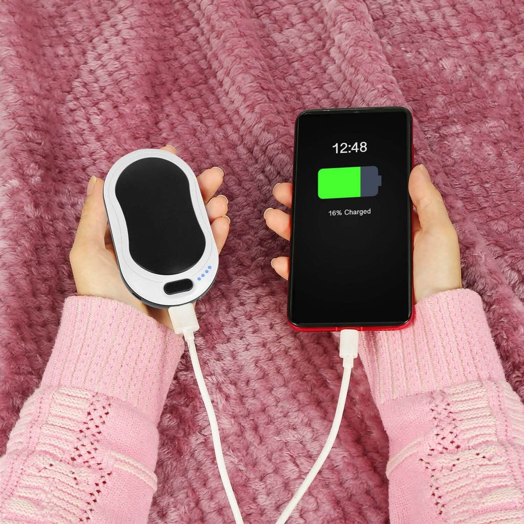 Batterie externe 10000 mAh Chauffe-mains rechargeable Chauffage double face