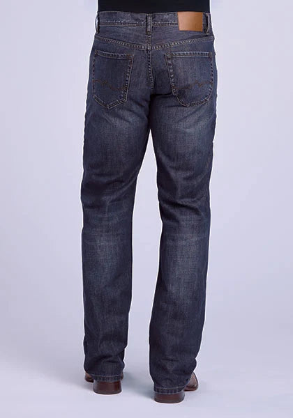 Jean bootcut homme Tin Haul 420 Regular Joe, surpiqûres dorées (délavage foncé)
