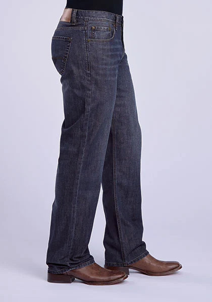 Jean bootcut homme Tin Haul 420 Regular Joe, surpiqûres dorées (délavage foncé)